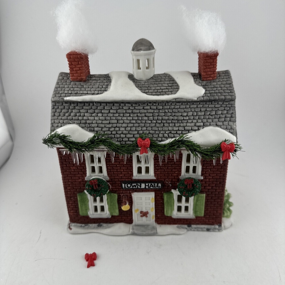 Dept 56 New England Village Series Brick Town Hall 1986